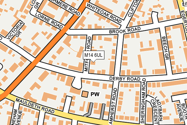 M14 6UL map - OS OpenMap – Local (Ordnance Survey)