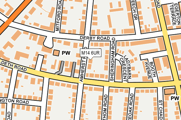 M14 6UR map - OS OpenMap – Local (Ordnance Survey)