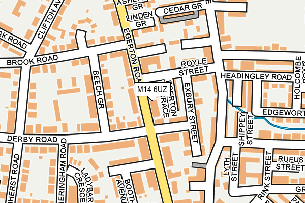 M14 6UZ map - OS OpenMap – Local (Ordnance Survey)