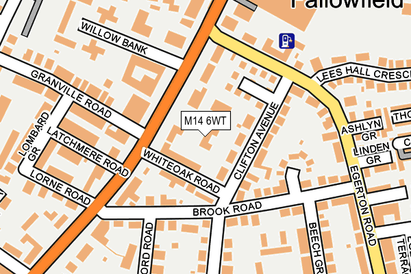 M14 6WT map - OS OpenMap – Local (Ordnance Survey)