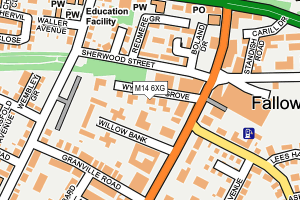 M14 6XG map - OS OpenMap – Local (Ordnance Survey)