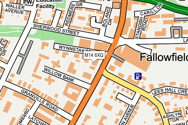 M14 6XQ map - OS OpenMap – Local (Ordnance Survey)