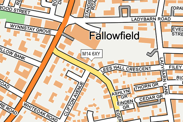 M14 6XY map - OS OpenMap – Local (Ordnance Survey)