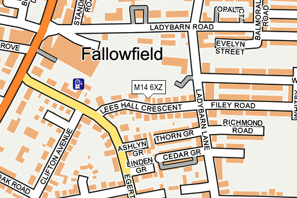 M14 6XZ map - OS OpenMap – Local (Ordnance Survey)