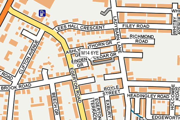 M14 6YE map - OS OpenMap – Local (Ordnance Survey)