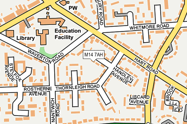 M14 7AH map - OS OpenMap – Local (Ordnance Survey)