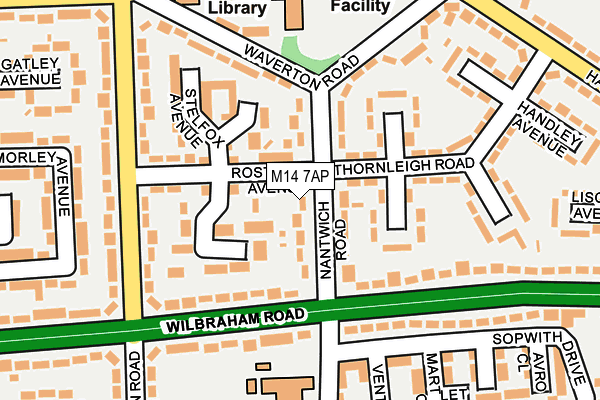 M14 7AP map - OS OpenMap – Local (Ordnance Survey)
