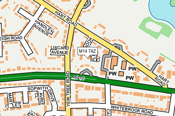 M14 7AZ map - OS OpenMap – Local (Ordnance Survey)