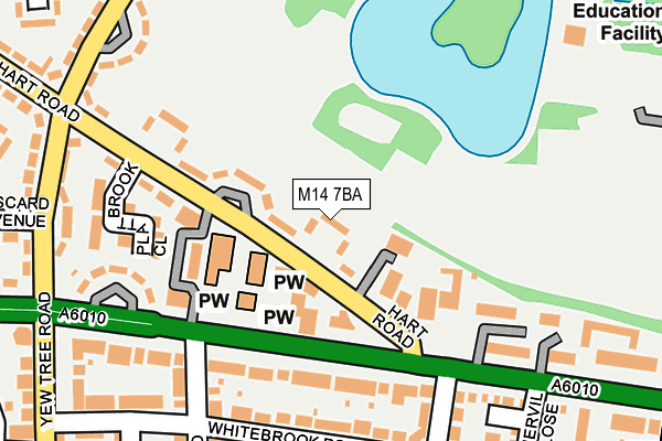 M14 7BA map - OS OpenMap – Local (Ordnance Survey)