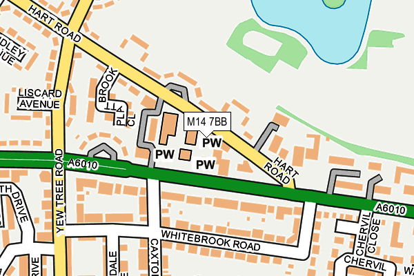 M14 7BB map - OS OpenMap – Local (Ordnance Survey)