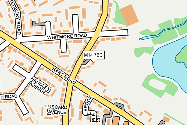 M14 7BD map - OS OpenMap – Local (Ordnance Survey)