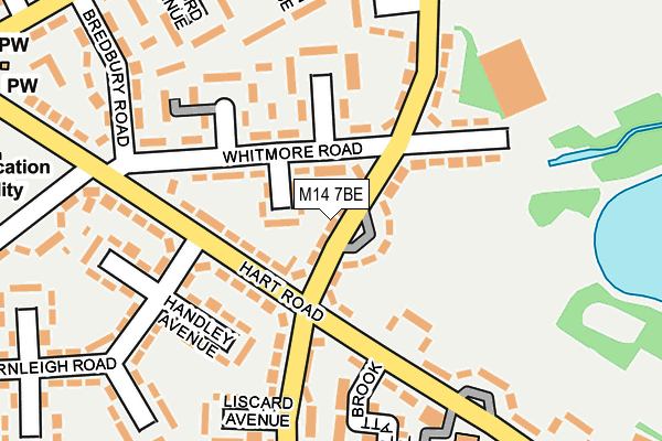 M14 7BE map - OS OpenMap – Local (Ordnance Survey)