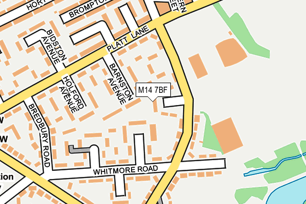 M14 7BF map - OS OpenMap – Local (Ordnance Survey)