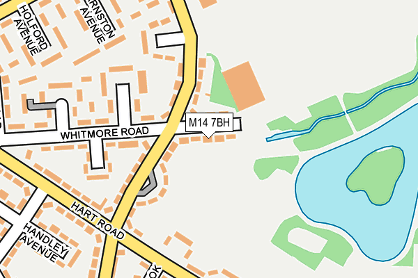 M14 7BH map - OS OpenMap – Local (Ordnance Survey)