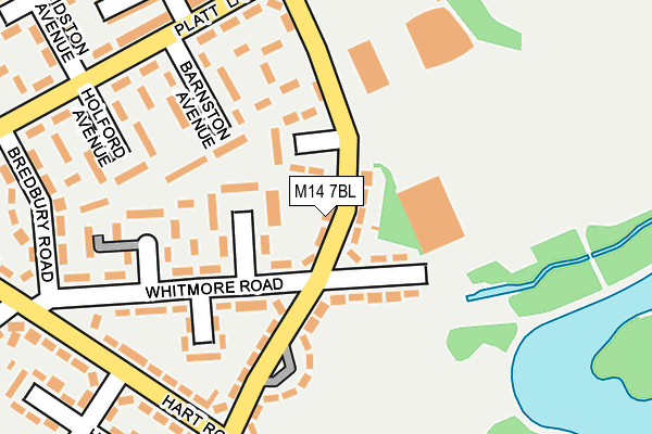 M14 7BL map - OS OpenMap – Local (Ordnance Survey)