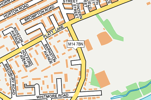 M14 7BN map - OS OpenMap – Local (Ordnance Survey)