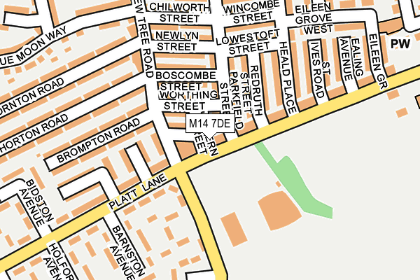 M14 7DE map - OS OpenMap – Local (Ordnance Survey)