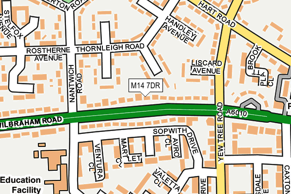 M14 7DR map - OS OpenMap – Local (Ordnance Survey)