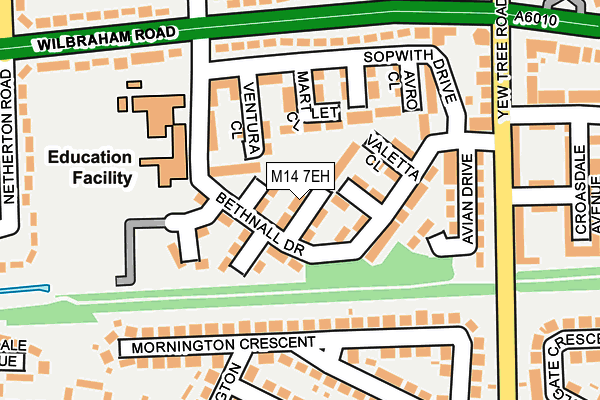 M14 7EH map - OS OpenMap – Local (Ordnance Survey)