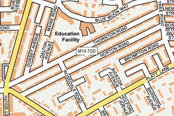 M14 7GD map - OS OpenMap – Local (Ordnance Survey)