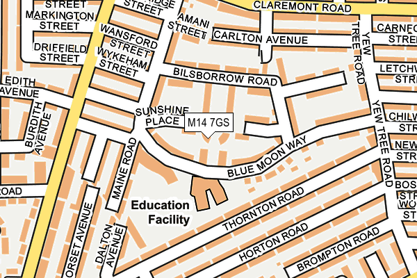 M14 7GS map - OS OpenMap – Local (Ordnance Survey)