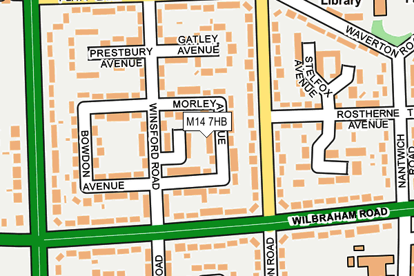 M14 7HB map - OS OpenMap – Local (Ordnance Survey)