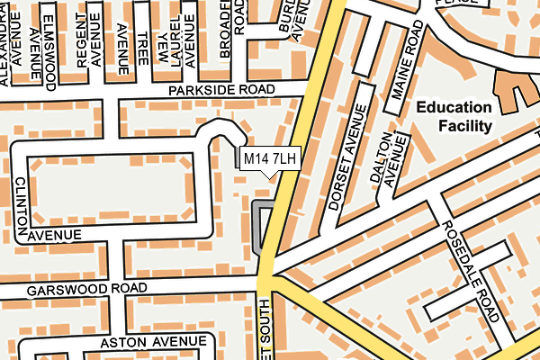 M14 7LH map - OS OpenMap – Local (Ordnance Survey)