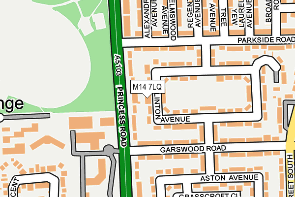 M14 7LQ map - OS OpenMap – Local (Ordnance Survey)