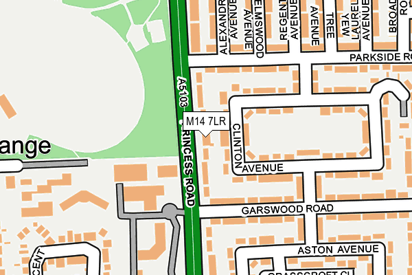 M14 7LR map - OS OpenMap – Local (Ordnance Survey)