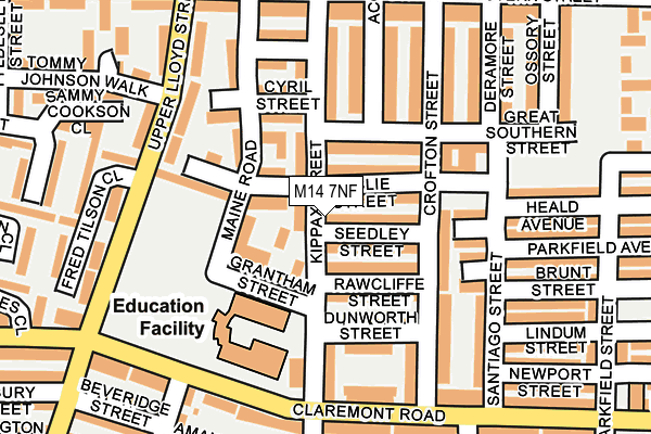 M14 7NF map - OS OpenMap – Local (Ordnance Survey)