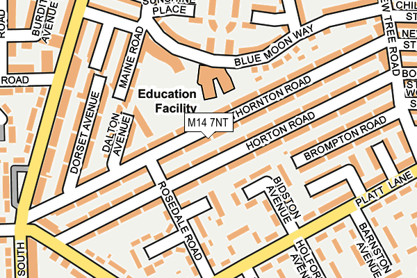 M14 7NT map - OS OpenMap – Local (Ordnance Survey)