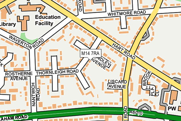 M14 7RA map - OS OpenMap – Local (Ordnance Survey)