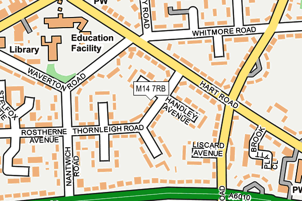 M14 7RB map - OS OpenMap – Local (Ordnance Survey)