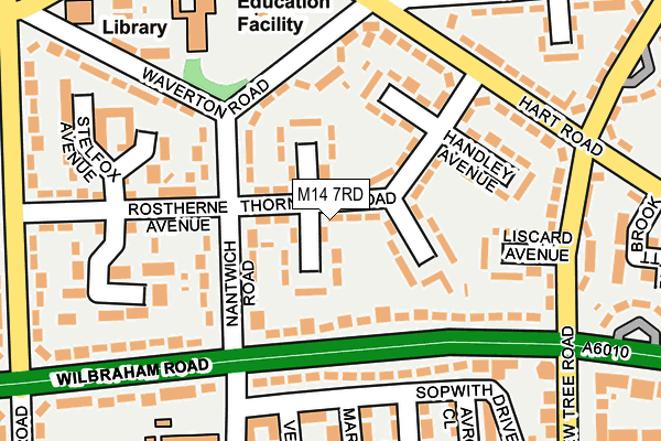 M14 7RD map - OS OpenMap – Local (Ordnance Survey)