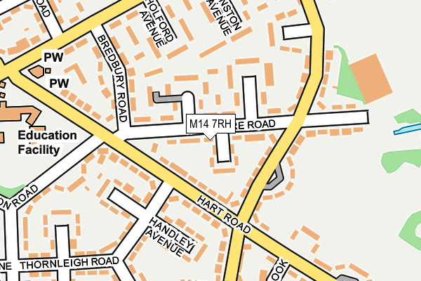 M14 7RH map - OS OpenMap – Local (Ordnance Survey)