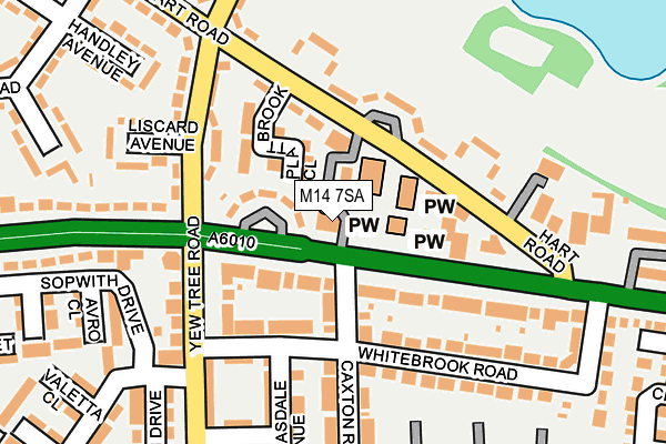 M14 7SA map - OS OpenMap – Local (Ordnance Survey)