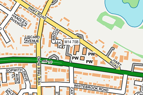 M14 7SB map - OS OpenMap – Local (Ordnance Survey)