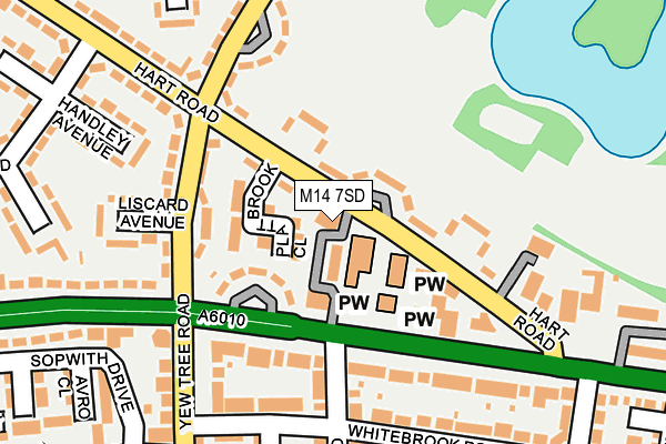 M14 7SD map - OS OpenMap – Local (Ordnance Survey)