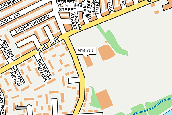 M14 7UU map - OS OpenMap – Local (Ordnance Survey)