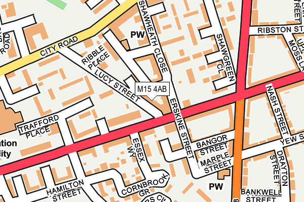 M15 4AB map - OS OpenMap – Local (Ordnance Survey)