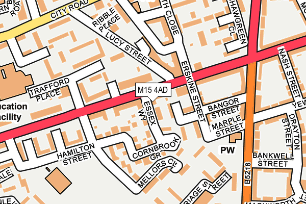 M15 4AD map - OS OpenMap – Local (Ordnance Survey)