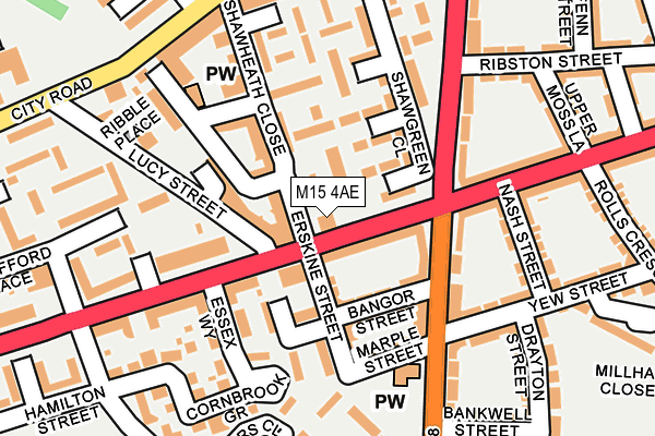 M15 4AE map - OS OpenMap – Local (Ordnance Survey)