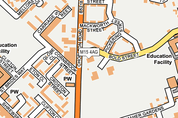 M15 4AG map - OS OpenMap – Local (Ordnance Survey)