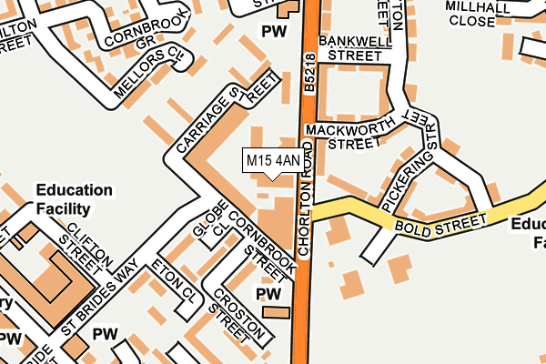 M15 4AN map - OS OpenMap – Local (Ordnance Survey)