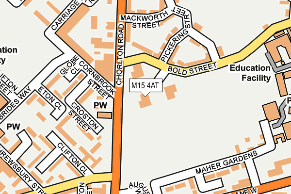 M15 4AT map - OS OpenMap – Local (Ordnance Survey)