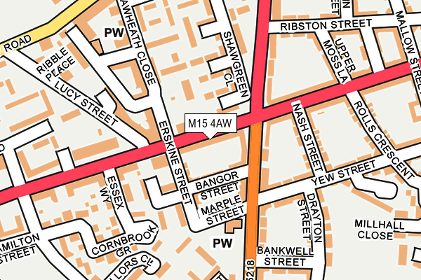 M15 4AW map - OS OpenMap – Local (Ordnance Survey)