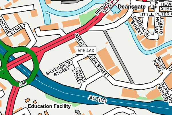 M15 4AX map - OS OpenMap – Local (Ordnance Survey)