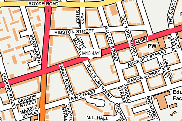 M15 4AY map - OS OpenMap – Local (Ordnance Survey)