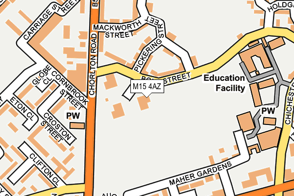 M15 4AZ map - OS OpenMap – Local (Ordnance Survey)