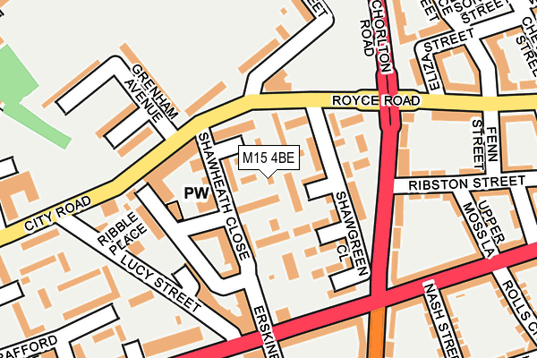 M15 4BE map - OS OpenMap – Local (Ordnance Survey)